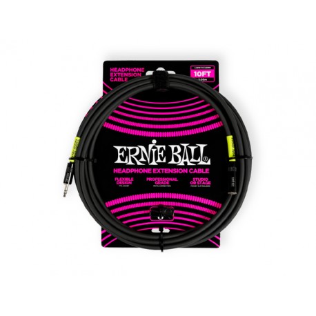 CABLE ERNIE BALL PARA AUDIFONOS 3.048 MTS., NEGRO