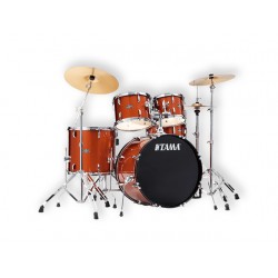 BATERIA TAMA ''STAGESTAR'' DE 5 PZAS. VERDE BRILLANTE CON ATRILES, ASIENTO Y PLATILLOS