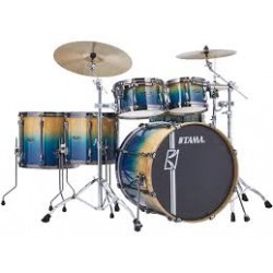 BATERIA TAMA ''SUPERSTAR HYPER-DRIVE MAPLE'' DE 6 PZAS. AZUL DEGRADADO/MATURAL CON ATRILES