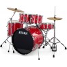 BATERIA TAMA ''STAGESTAR'' DE 5 PZAS. ROJO BRILLANTE CON ATRILES, ASIENTO Y PLATILLOS