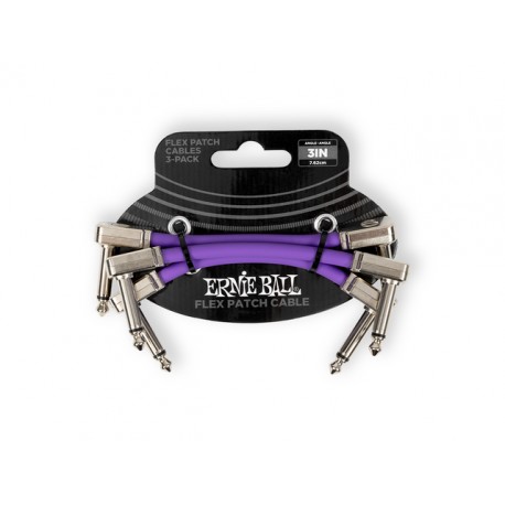 CABLES ERNIE BALL 0.0762 MTS., MORADO (ANGULADO/ANGULADO) (3 PZAS.)