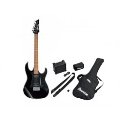 GUITARRA ELECTRICA IBANEZ JUMPSTART NEGRA CON COMBO Y ACCESORIOS