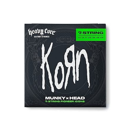ENCORDADURA DUNLOP HEAVY ''KORN'' PARA GUITARRA ELECTRICA 7 CUERDAS, NIQUEL, 0.010-0.065