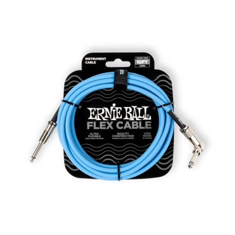 CABLE ERNIE BALL FLEX 3.048 MTS., AZUL (RECTO/ANGULADO)