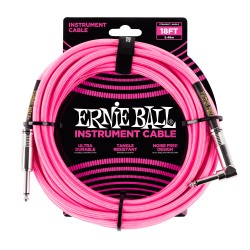 Cable para instrumento 18' Braided Recto / Angulado - Rosa Neón