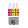 Kit de 3 productos para el cuidado de instrumentos con paño de microfibra