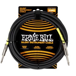 CABLE ERNIE BALL "SILENT" 6.096 MTS., NEGRO (RECTO/RECTO)