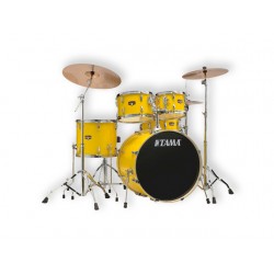 BATERIA TAMA ''IMPERIALSTAR'' DE 5 PZAS. AMARILLO ELECTRICO CON ATRILES Y ASIENTO