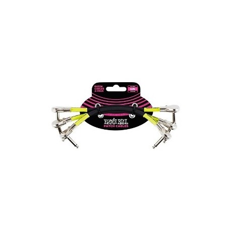 JUEGO DE CABLES  ANGULADO  ERNIE BALL  0.15  mts  (3PZS)