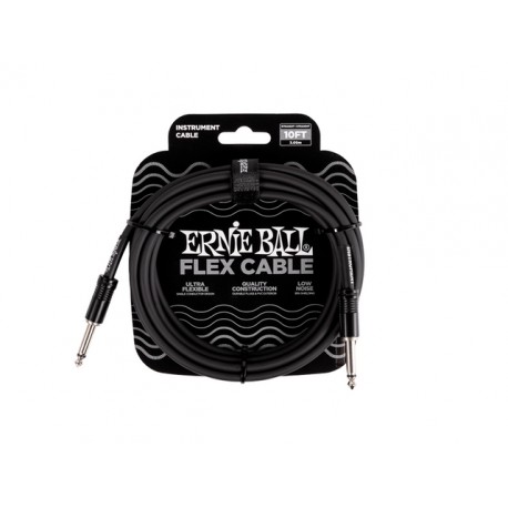 CABLE ERNIE BALL FLEX 3.048 MTS., NEGRO (RECTO/RECTO)
