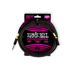 CABLE ERNIE BALL PARA AUDIFONOS 6.096 MTS., NEGRO