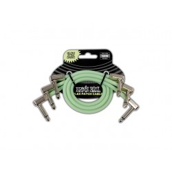 CABLES ERNIE BALL 0.3048 MTS., VERDE FOSFORECENTE (ANGULADO/ANGULADO) (3 PZAS.)