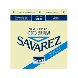 ENCORDADURA SAVAREZ ''NEW CRISTAL CORUM'' PARA GUITARRA CLASICA (TENSION ALTA)