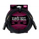 CABLE ERNIE BALL 7.62 MTS. PARA MICROFONO, NEGRO