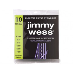 ENCORDADURA JIMMY WESS ''PROFESIONAL'' PARA GUITARRA ELECTRICA, 0.010-0.046 ACERO NIQUELADO