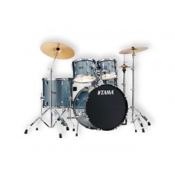 BATERIA TAMA ''STAGESTAR'' DE 5 PZAS. AZUL AGUA BRILLANTE CON ATRILES, ASIENTO Y PLATILLOS