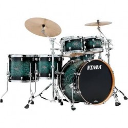 BATERIA TAMA ''STARCLASSIC PERFORMER'' DE 6 PZAS. AZUL ACERO TEXTURIZADO/SOMBREADO NEGRO CON ATRILES