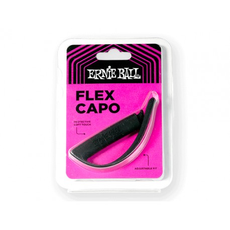 CAPOTASTO ERNIE BALL FLEX PARA GUITARRA, NEGRO