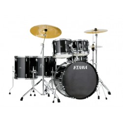 BATERIA TAMA STAGESTAR DE 6 PZAS. NEGRO BRILLANTE CON ATRILES, ASIENTO Y PLATILLOS